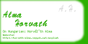 alma horvath business card